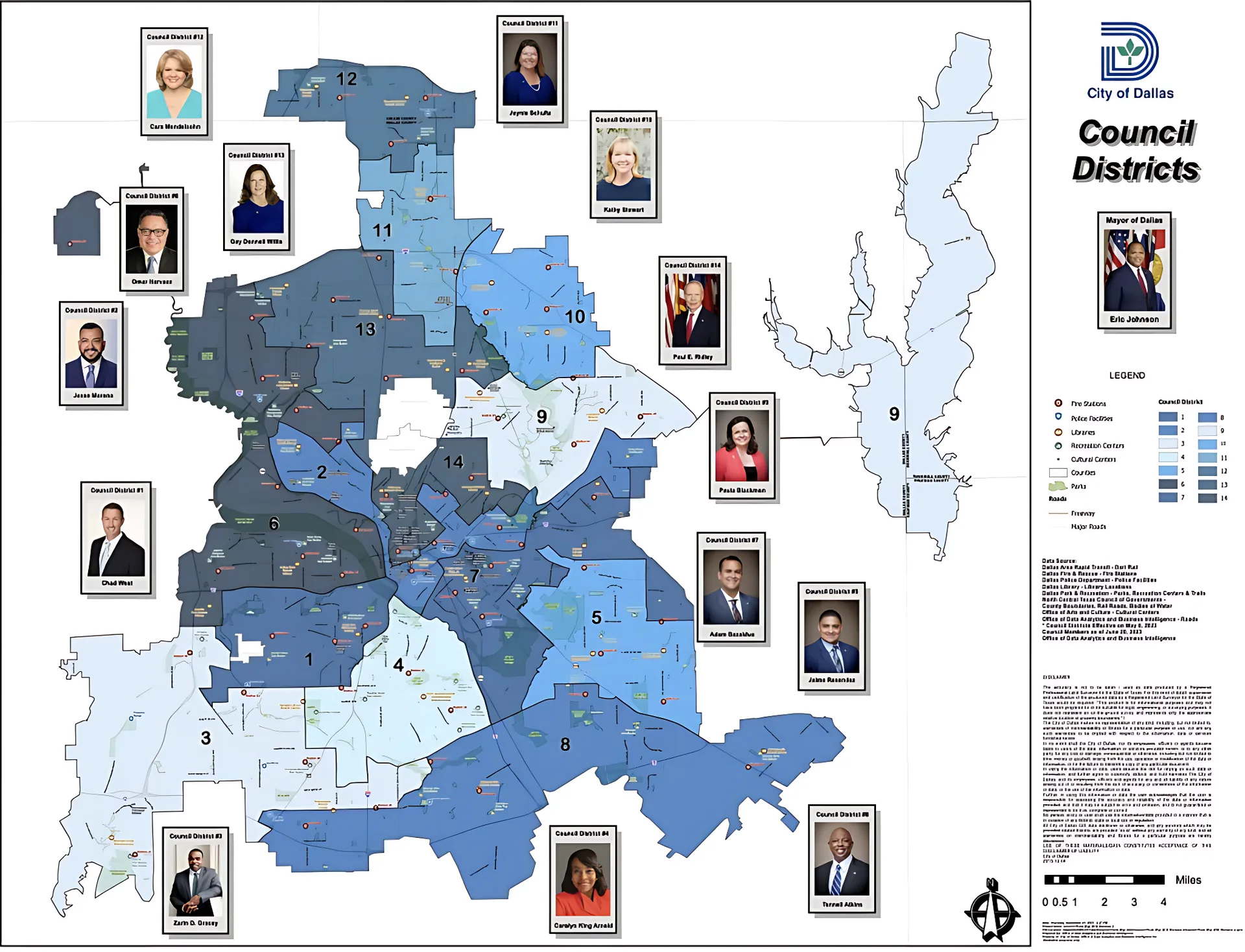 Dallas City Council district map, 2023