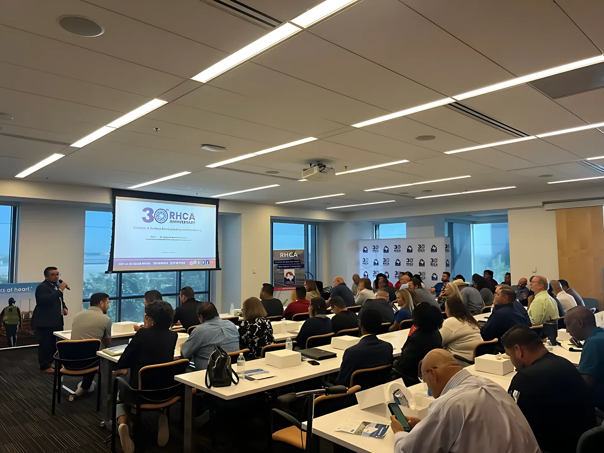 Members networking at an Economic & Business Development Committee meeting