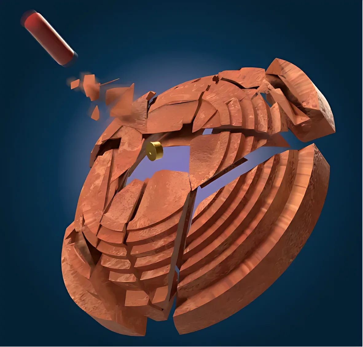 A clay target breaking, from the Clay Shoot Classic artwork.